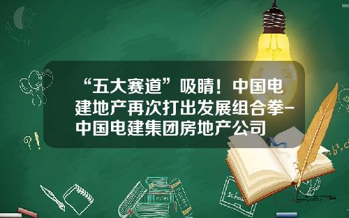“五大赛道”吸睛！中国电建地产再次打出发展组合拳-中国电建集团房地产公司