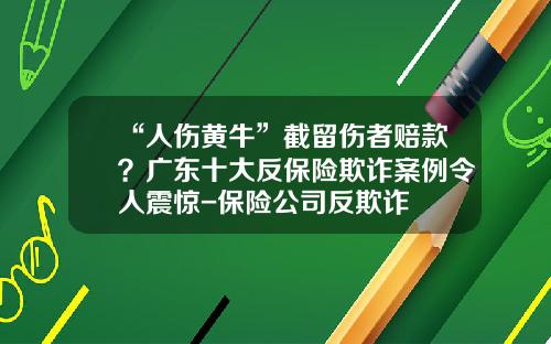 “人伤黄牛”截留伤者赔款？广东十大反保险欺诈案例令人震惊-保险公司反欺诈
