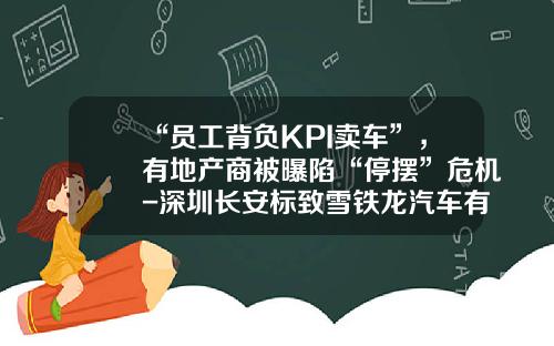 “员工背负KPI卖车”，有地产商被曝陷“停摆”危机-深圳长安标致雪铁龙汽车有限公司【新闻】