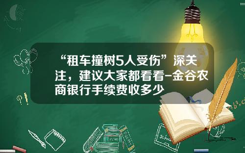 “租车撞树5人受伤”深关注，建议大家都看看-金谷农商银行手续费收多少