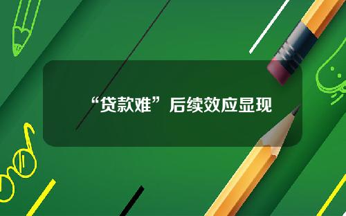 “贷款难”后续效应显现