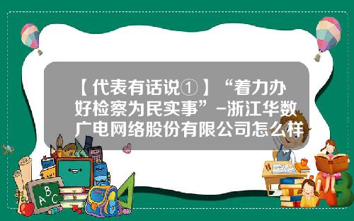 【代表有话说①】“着力办好检察为民实事”-浙江华数广电网络股份有限公司怎么样