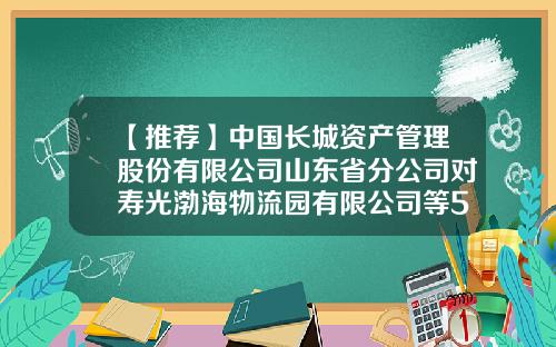 【推荐】中国长城资产管理股份有限公司山东省分公司对寿光渤海物流园有限公司等55户债权资产处置公告-上海秀峰实业有限公司