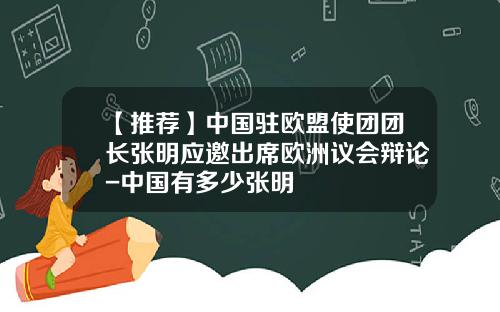 【推荐】中国驻欧盟使团团长张明应邀出席欧洲议会辩论-中国有多少张明