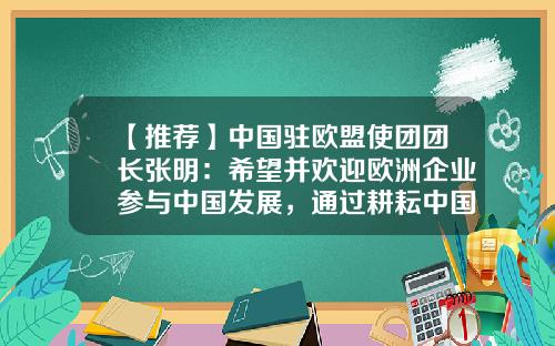 【推荐】中国驻欧盟使团团长张明：希望并欢迎欧洲企业参与中国发展，通过耕耘中国市场取得更大收获-中国有多少张明