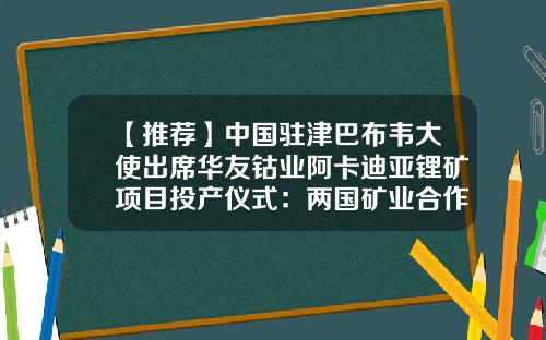【推荐】中国驻津巴布韦大使出席华友钴业阿卡迪亚锂矿项目投产仪式：两国矿业合作势头良好、前景广阔-中津国际矿业有限公司