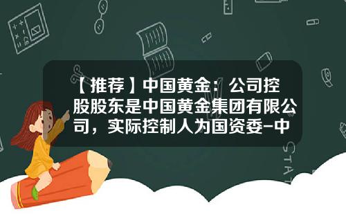 【推荐】中国黄金：公司控股股东是中国黄金集团有限公司，实际控制人为国资委-中国黄金集团总公司