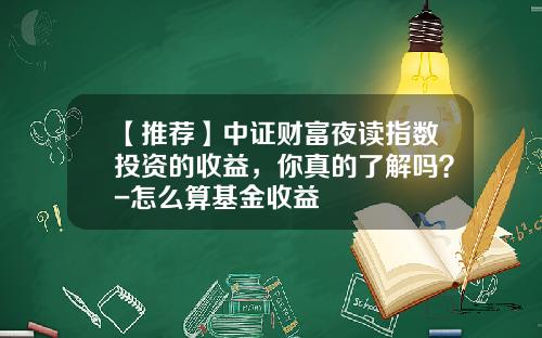 【推荐】中证财富夜读指数投资的收益，你真的了解吗？-怎么算基金收益