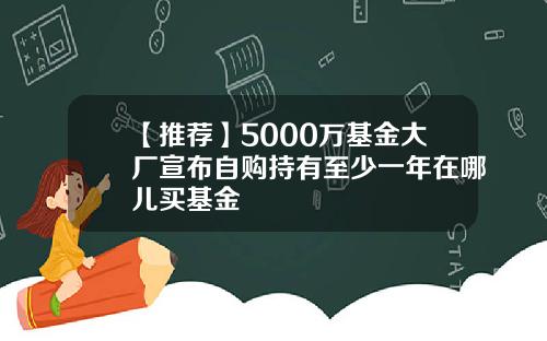 【推荐】5000万基金大厂宣布自购持有至少一年在哪儿买基金