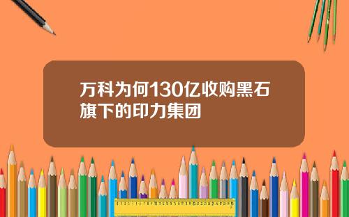 万科为何130亿收购黑石旗下的印力集团