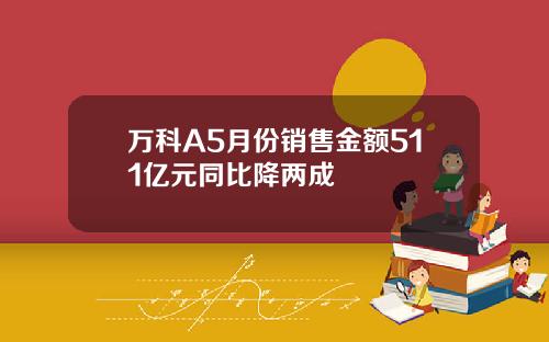 万科A5月份销售金额511亿元同比降两成