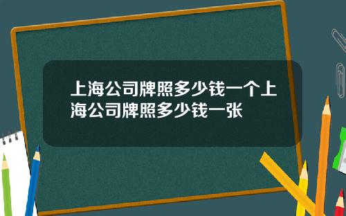 上海公司牌照多少钱一个上海公司牌照多少钱一张