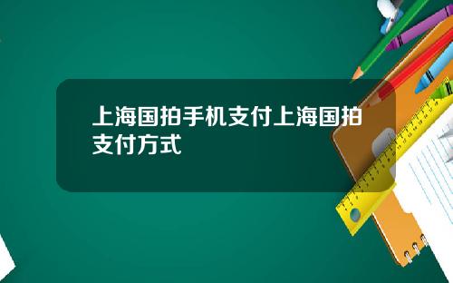 上海国拍手机支付上海国拍支付方式