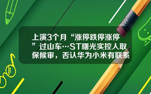 上演3个月“涨停跌停涨停”过山车…ST曙光实控人取保候审，否认华为小米有联系-曙光资讯股票