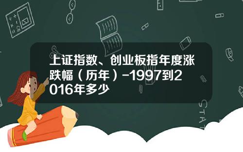 上证指数、创业板指年度涨跌幅（历年）-1997到2016年多少
