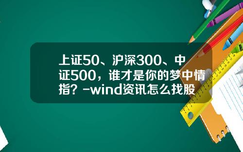 上证50、沪深300、中证500，谁才是你的梦中情指？-wind资讯怎么找股票总市值