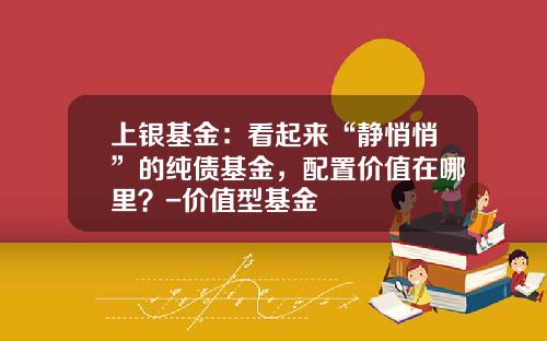 上银基金：看起来“静悄悄”的纯债基金，配置价值在哪里？-价值型基金