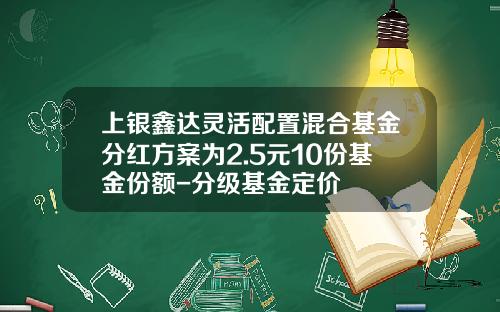 上银鑫达灵活配置混合基金分红方案为2.5元10份基金份额-分级基金定价