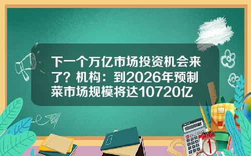 下一个万亿市场投资机会来了？机构：到2026年预制菜市场规模将达10720亿元-全国菜市场有多少