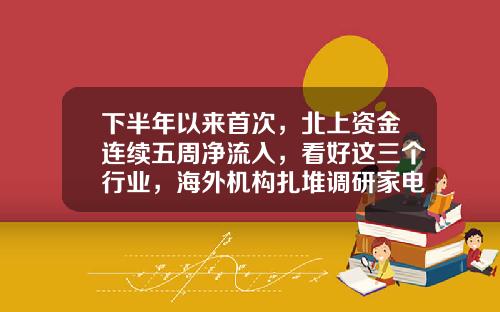 下半年以来首次，北上资金连续五周净流入，看好这三个行业，海外机构扎堆调研家电龙头-北上基金