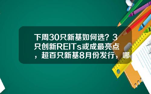 下周30只新基如何选？3只创新REITs或成最亮点，超百只新基8月份发行，哪只最吸金？-新基金上市