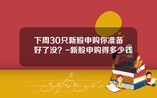 下周30只新股申购你准备好了没？-新股申购得多少钱