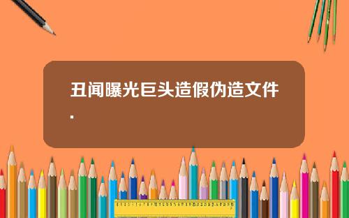 丑闻曝光巨头造假伪造文件.