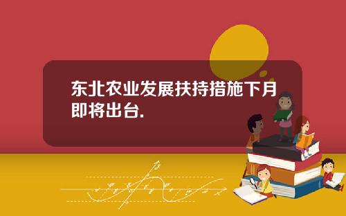 东北农业发展扶持措施下月即将出台.