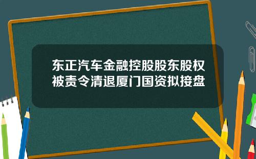 东正汽车金融控股股东股权被责令清退厦门国资拟接盘