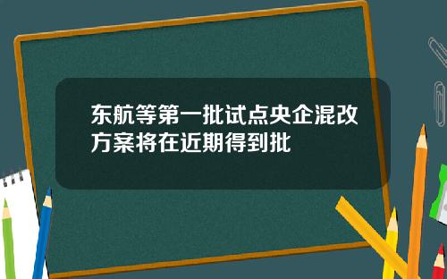 东航等第一批试点央企混改方案将在近期得到批