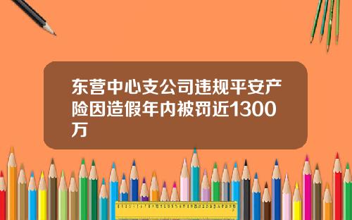 东营中心支公司违规平安产险因造假年内被罚近1300万