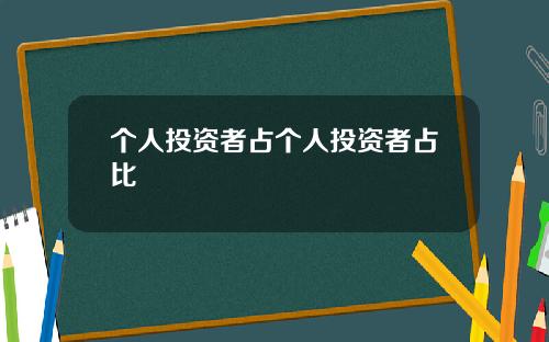 个人投资者占个人投资者占比