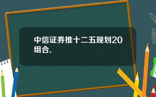 中信证券推十二五规划20组合.
