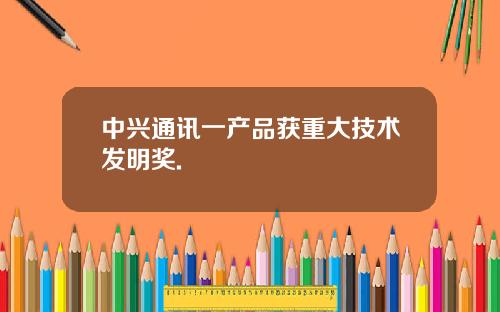 中兴通讯一产品获重大技术发明奖.