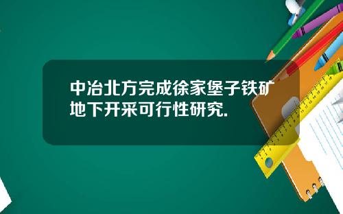 中冶北方完成徐家堡子铁矿地下开采可行性研究.