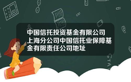 中国信托投资基金有限公司上海分公司中国信托业保障基金有限责任公司地址