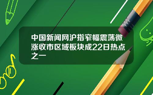 中国新闻网沪指窄幅震荡微涨收市区域板块成22日热点之一