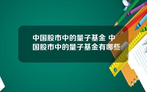 中国股市中的量子基金 中国股市中的量子基金有哪些