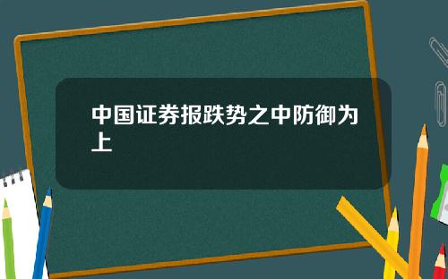 中国证券报跌势之中防御为上