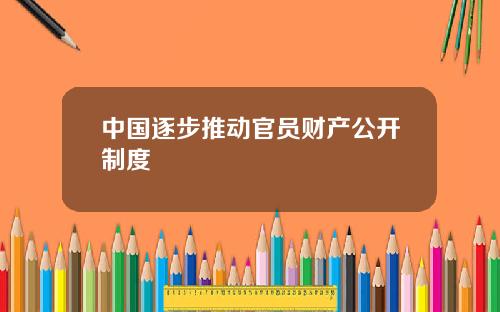 中国逐步推动官员财产公开制度