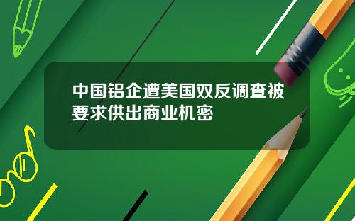 中国铝企遭美国双反调查被要求供出商业机密