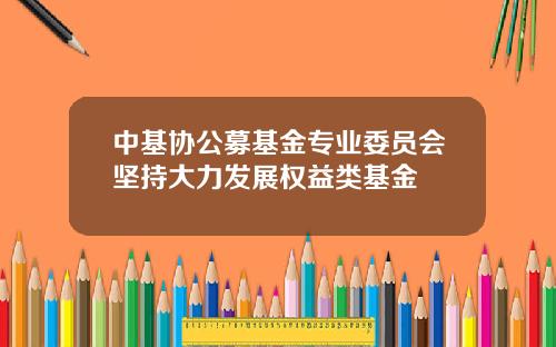 中基协公募基金专业委员会坚持大力发展权益类基金