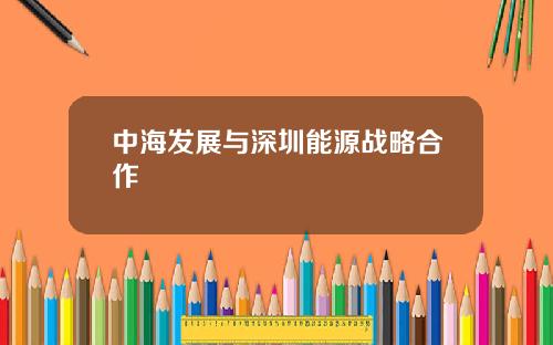 中海发展与深圳能源战略合作