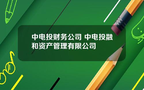 中电投财务公司 中电投融和资产管理有限公司