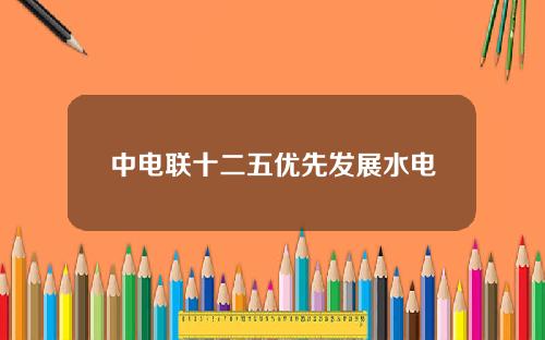 中电联十二五优先发展水电