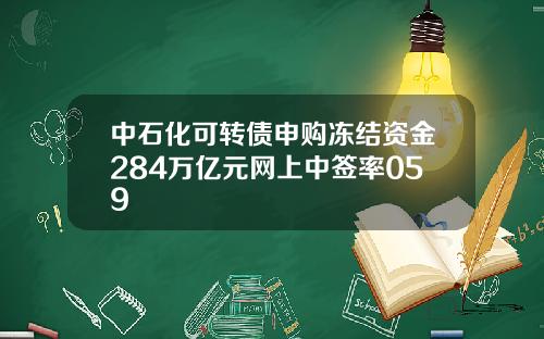 中石化可转债申购冻结资金284万亿元网上中签率059