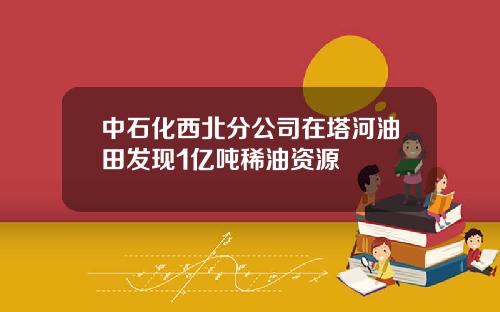 中石化西北分公司在塔河油田发现1亿吨稀油资源