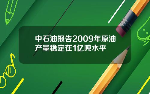中石油报告2009年原油产量稳定在1亿吨水平