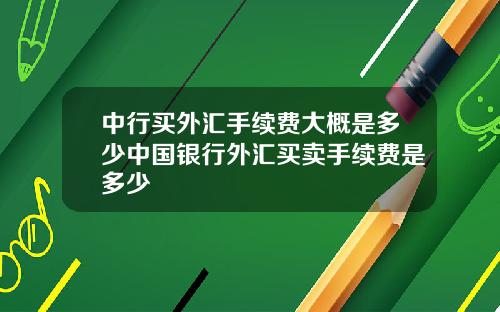 中行买外汇手续费大概是多少中国银行外汇买卖手续费是多少