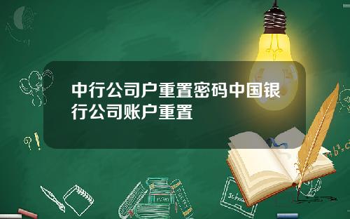 中行公司户重置密码中国银行公司账户重置